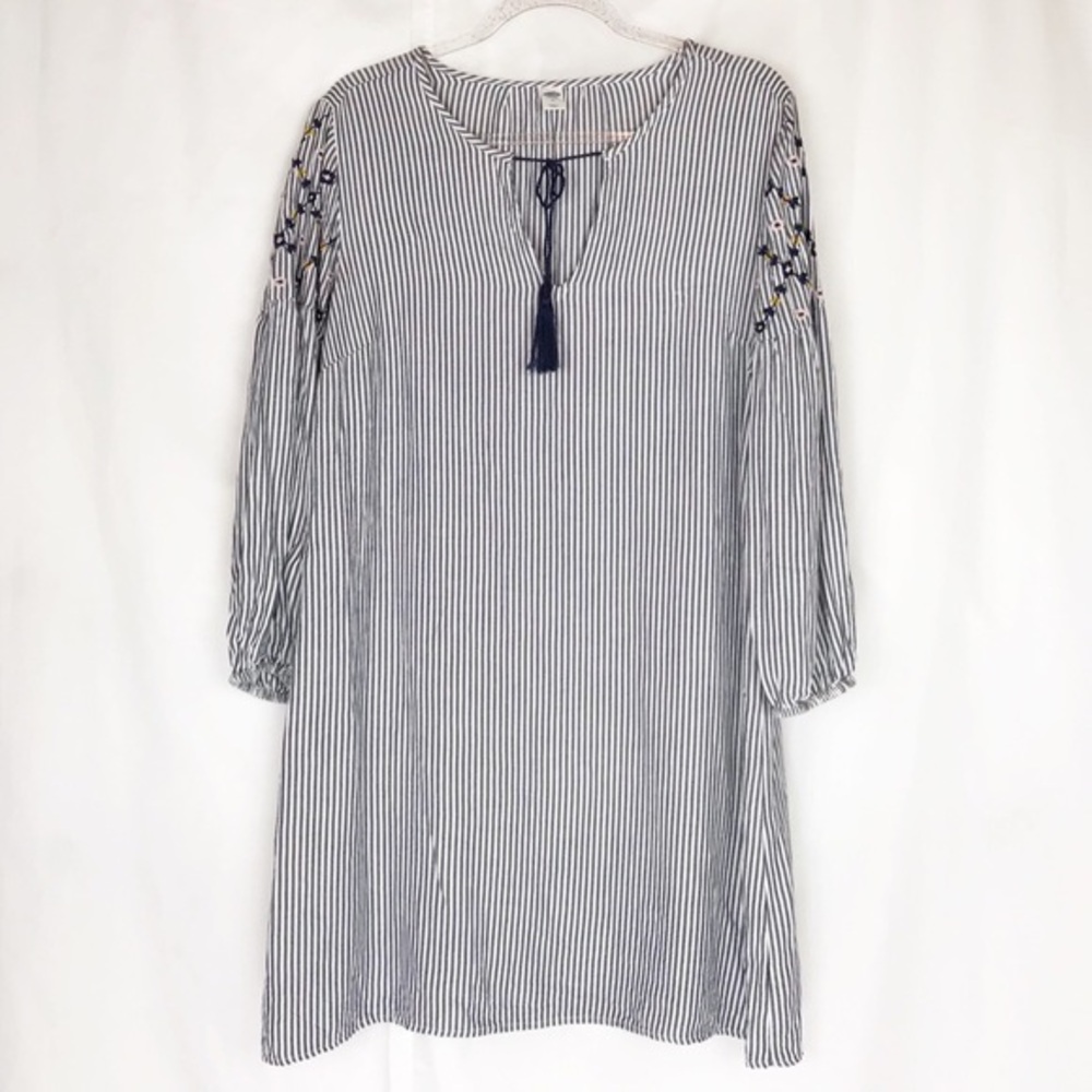 Old navy Striped Dress with embroidery details